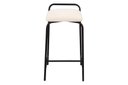 Ver imagem 3 de Banqueta Industrial Linx Média com Assento Estofado:linho Off White