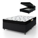 Ver imagem 1 de Cama Box Com Baú Casal Colchão Espuma 138x188x50cm Polar Branco / Preto