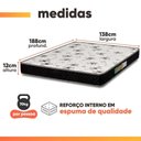 Ver imagem 4 de Cama Box com Baú Casal Colchão Espuma 138x188x50cm Polar Branco / Preto