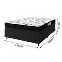 Ver imagem 3 de Cama Box Com Baú Casal Colchão Espuma 138x188x50cm Polar Branco / Preto