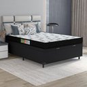Ver mais imagens de Cama Box Com Baú Casal Colchão Espuma 138x188x50cm Polar Branco / Preto