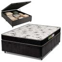 Ver imagem 2 de Cama Box com Baú Casal Colchão Espuma 138x188x50cm Polar Branco / Preto