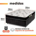 Ver imagem 3 de Cama Box com Baú Casal Colchão Espuma 138x188x50cm Polar Branco / Preto