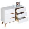 Balcão Aparador Buffet Madeira 6 Gavetas Tibor Branco Madeirado - 3