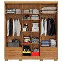 Ver imagem 4 de Guarda Roupa Casal 6 Portas 4 Gavetas 182 cm Santiago Cedro Rudk