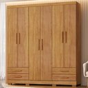 Ver imagem 2 de Guarda Roupa Casal 6 Portas 4 Gavetas 182 cm Santiago Cedro Rudk