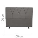 Ver imagem 2 de Cabeceira Estofada Solteiro 100CM Jade Courino Cinza - D A DECOR D&A Decor