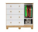 Ver imagem 3 de Comoda Infantil 1 Porta 4 Gavetas Tedy - Moveis Peroba Amendoa/branco