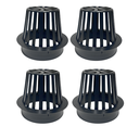 Ver imagem 1 de Kit 4 Ralo Abacaxi Plástico Anti Folhas para Calha e Tubo 100 Mm