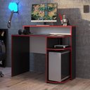 Ver imagem 1 de Mesa Gamer Escrivaninha 1m Preto e Vermelho Power MG1000 - Art In Móveis