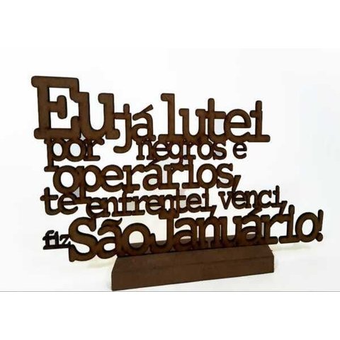 Frase Decorativa Vasco em Mdf Cru Recortado a Laser com Base para Ficar em Pé