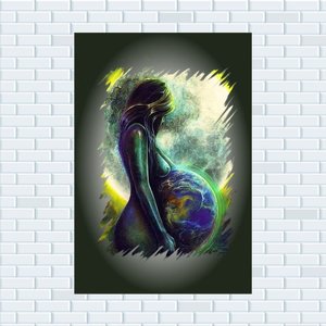 Placa Decorativa MDF Mãe Gaia Tamanho 20x27cm