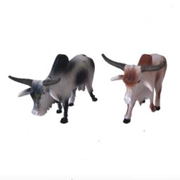Touro Boi De Resina Para Decoração Artesanato Par - 1
