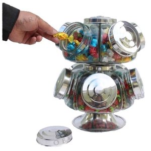 Baleiro Giratório 2 Andar De Vidro 28 Cm 5000 Ml 10 Gomos