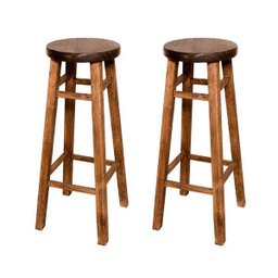 Kit 2 Banquetas Altas em Madeira Marcenaria Real Cor Imbuia - 1 Kit 2 Banquetas Altas em Madeira Marcenaria Real Cor Imbuia - 1