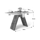 Ver imagem 2 de Mesa P/ Cozinha Fit C/ Tampo Madeirado C/ Vidro Curvo 136x90cm Rústico Terrara/off White - Dj Mó