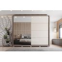 Ver imagem 4 de Guarda Roupa Casal 02 Portas Deslizantes com Espelho 03 Gavetas Dream D350 Avelã Off White - Henn