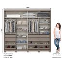 Ver imagem 3 de Guarda Roupa Casal 02 Portas Deslizantes com Espelho 03 Gavetas Dream D350 Avelã Off White - Henn