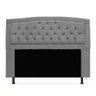 Kit Cabeceira Geovana + Calçadeira Baú Veneza Queen Size 160cm Suede - Ecotec Decor:Cinza - 2