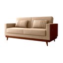 Ver imagem 5 de Sofá Cama Pala 203cm Reclinável Courino Marrom | Linho Bege - Sallar Home