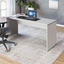 Ver imagem 1 de Mesa Escrivaninha Escritório 110cm X 70cm Pés Painel F5 Cor:cinza