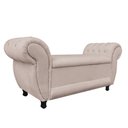 Ver imagem 1 de Recamier com Baú Grécia Namoradeira Calçadeira Suede Bege