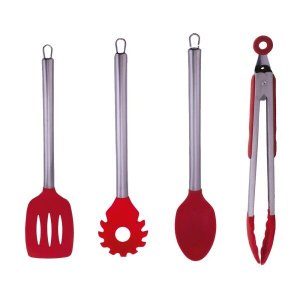 Kit Silicone Colher, Colher para Espaguete, Espátula e Pegador