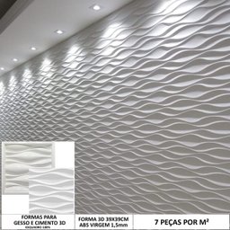 Forma 3d Gesso Molde Ondas 39x39cm Abs Molde Para Gesso/cimento 3d - 1