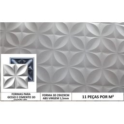 Forma 3d Molde Gesso 3d Floral Petalas 29x29 ABS Gesso Ou Cimento - 1
