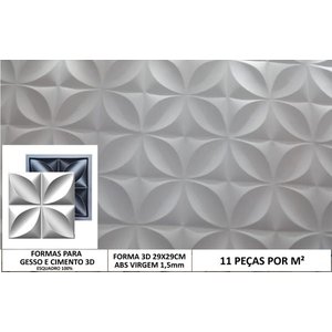 Forma 3d Molde Gesso 3d Floral Petalas 29x29 ABS Gesso Ou Cimento