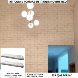 Forma 3d Molde Gesso 3d Tijolinho Rústico 24x8cm Abs Jogo com 10 Formas. - 3