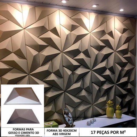 Forma Molde Gesso 3d Trapezio P 40x20 Abs Gesso/cimento