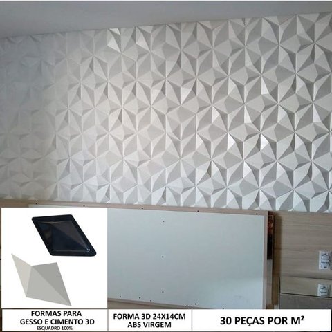 2 Forma 3d Gesso 3d Mini Diamante 24x14cm ABS Molde Para Gesso ou Cimento