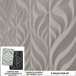 Forma 3d Molde 3d Folha Garden 44x30cm Molde Para Gesso 3d Abs Virgem - 1