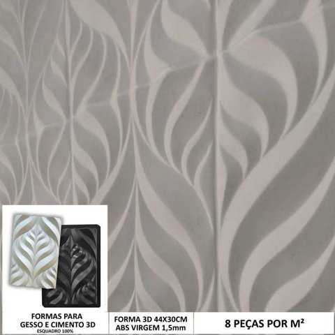 Forma 3d Molde 3d Folha Garden 44x30cm Molde Para Gesso 3d Abs Virgem