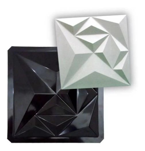 Forma 3d Molde Gesso 3d Diamante 38x38cm Abs Gesso Ou Cimento - 2