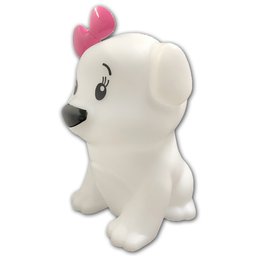 Luminária Abajur de Mesa Animais Pets Grande Fofos Modelos Cachorrinha Branca - 3