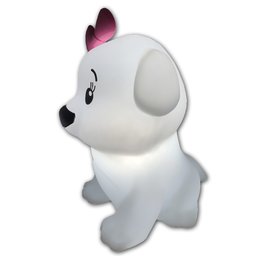 Luminária Abajur de Mesa Animais Pets Grande Fofos Modelos Cachorrinha Branca - 2