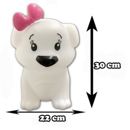 Luminária Abajur de Mesa Animais Pets Grande Fofos Modelos Cachorrinha Branca - 4