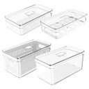 Ver imagem 1 de Kit 4 Organizadores de Geladeira Porta Frutas Legumes Ovos Clear Fresh OU