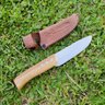 Faca EDC Coreadeira Pequena 4' Artesanal Courear Coqueiro Deitado Aço Carbono Cabo Madeira - 9