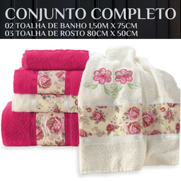 Jogo C/ 05 Pecas Toalha Gigante Aile Toalhão 100% Algodão Super Grossa:rosa - 6