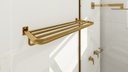 Ver imagem 5 de Toalheiro de Banho Banheiro Hotelaria Triplo 63,1cm Tessalia em Aço Inox Dourado Brilhante Stainless