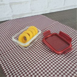 Pote de Vidro Retangular com Tampa Hermética 330ml Sanremo Vermelho - 2