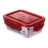 Pote de Vidro Retangular com Tampa Hermética 330ml Sanremo Vermelho - 1