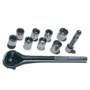 Chave Catraca Reversivel Soquetes 8Mm Até 15Mm Jogo 10 Peças