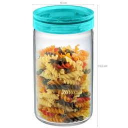Pote Hermético de Vidro para Mantimentos Cozinha 1L Sanremo Azul - 3