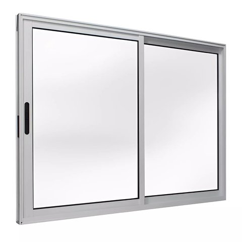 Janela de Alumínio Branco Vitro de Correr 2 Folhas Móveis sem Grade Cmc Linha Classic-100(l)x120(a)