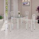 Ver imagem 1 de Conjunto para Sala de Jantar com 4 Cadeiras Lívia Branco/Bege