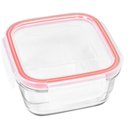 Ver imagem 1 de Pote Hermético Quadrado Vidro Temperado Tampa Com 4 Travas Marmita 500ml Marinex Facilita